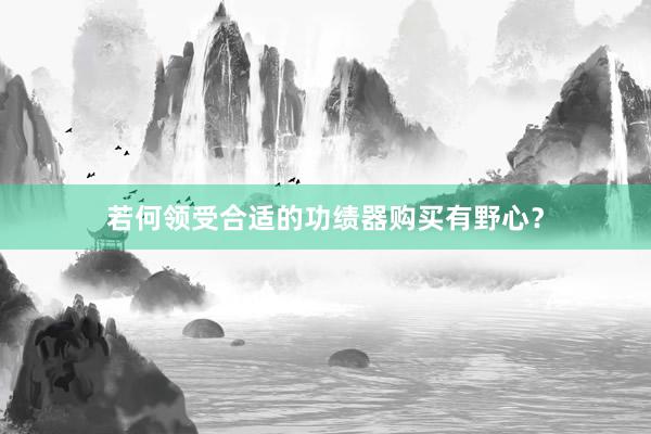 若何领受合适的功绩器购买有野心？