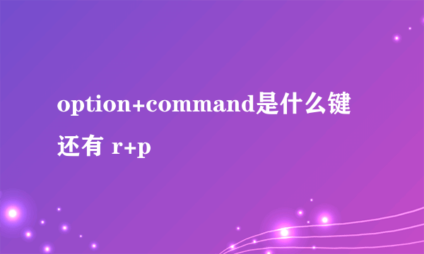 option+command是什么键还有 r+p